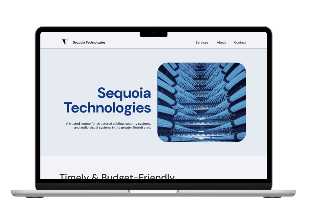 Laptop mockup of Sequoia's landing page hompeage