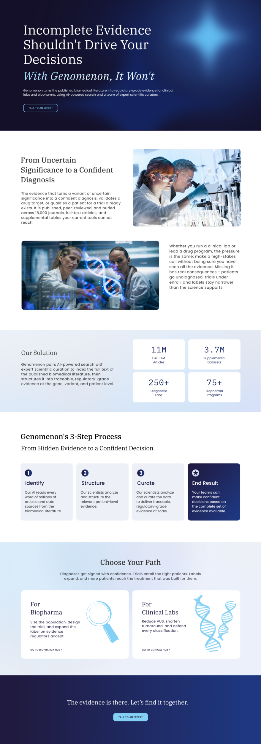 Full genomic homepage mock-up