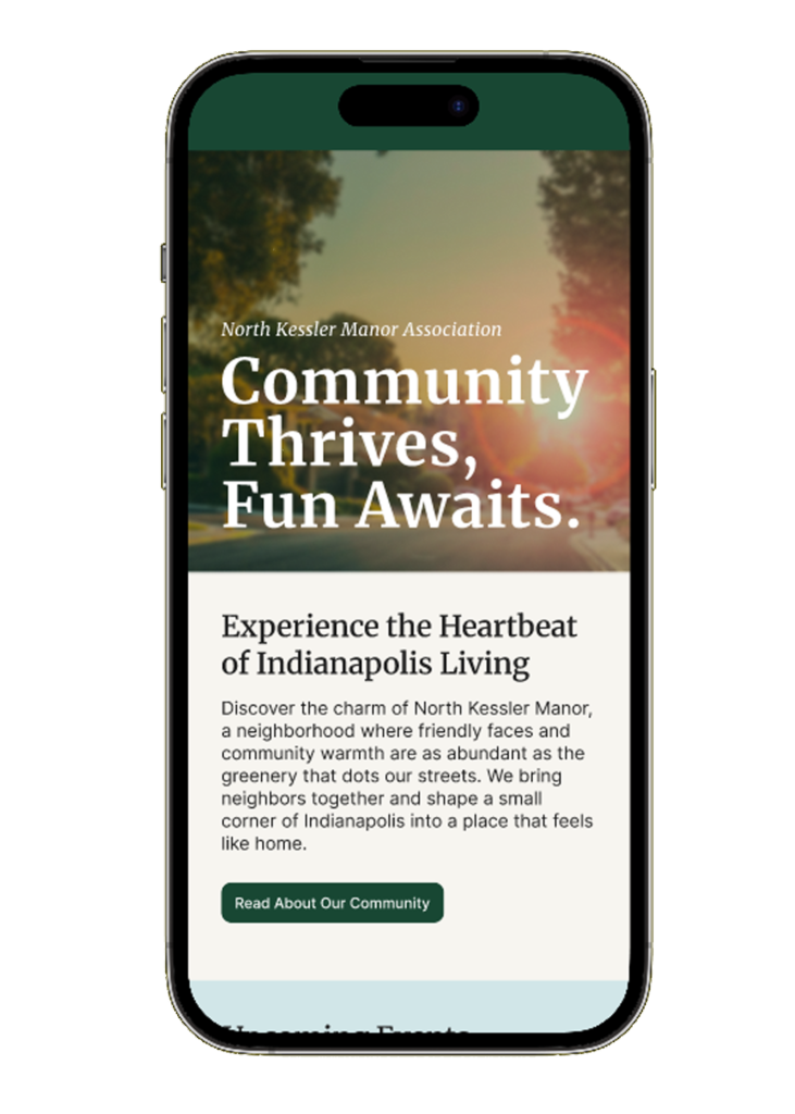 iPhone mockup of NKMNA homepage